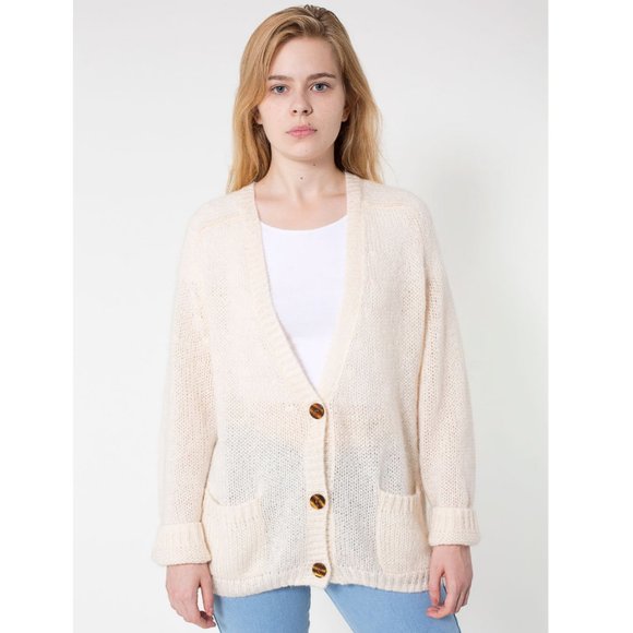 Vintage Mohair Wool Made in the USA American Apparel Oversized Cardigan Sweater - Picture 9 of 10